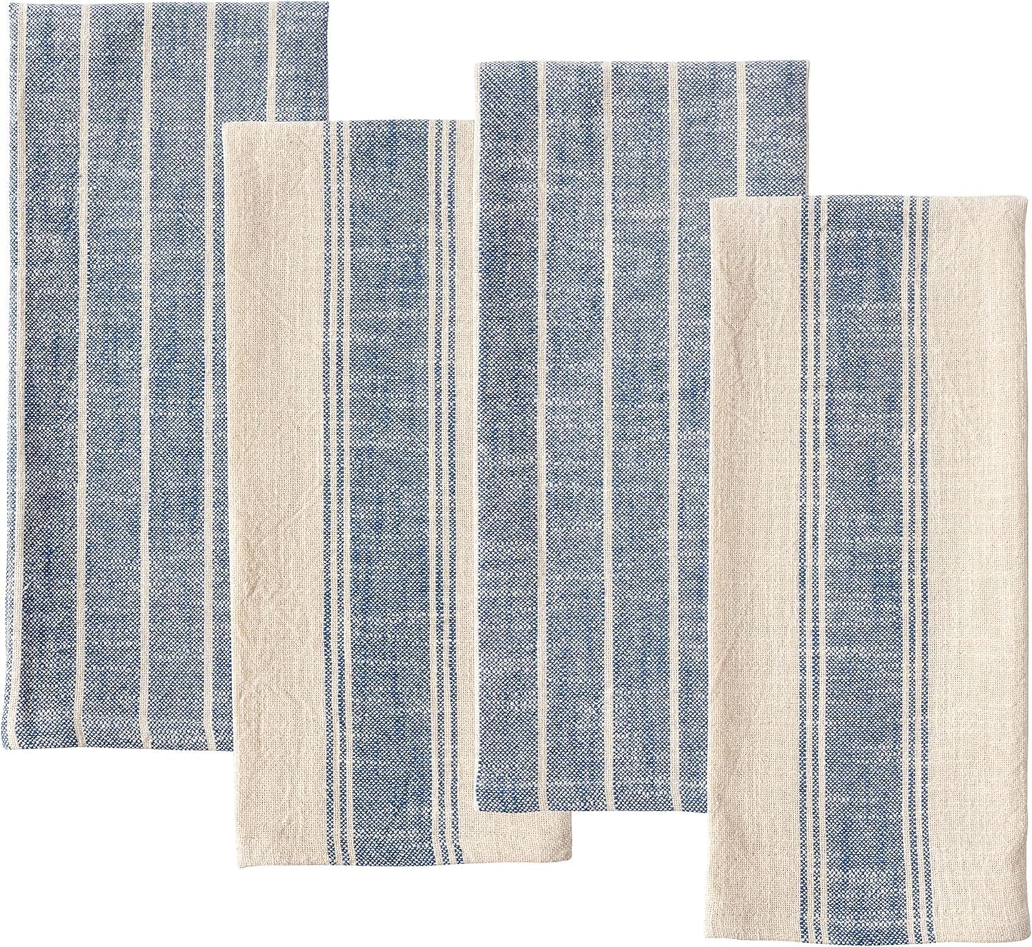 Natural Rustic Farmhouse Slubbed Kitchen Towel | 100% Cotton Dish Towel, 18 X 28 Inches | Soft and Absorbent (Olive, Set of 4)