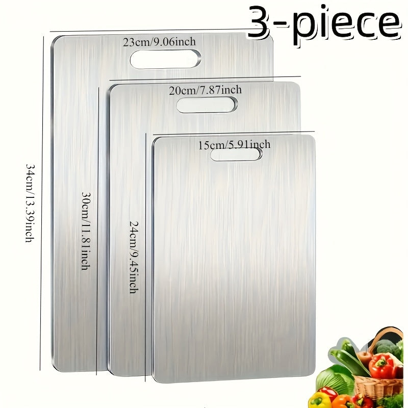 3-Piece Stainless Steel Cutting Board Set
