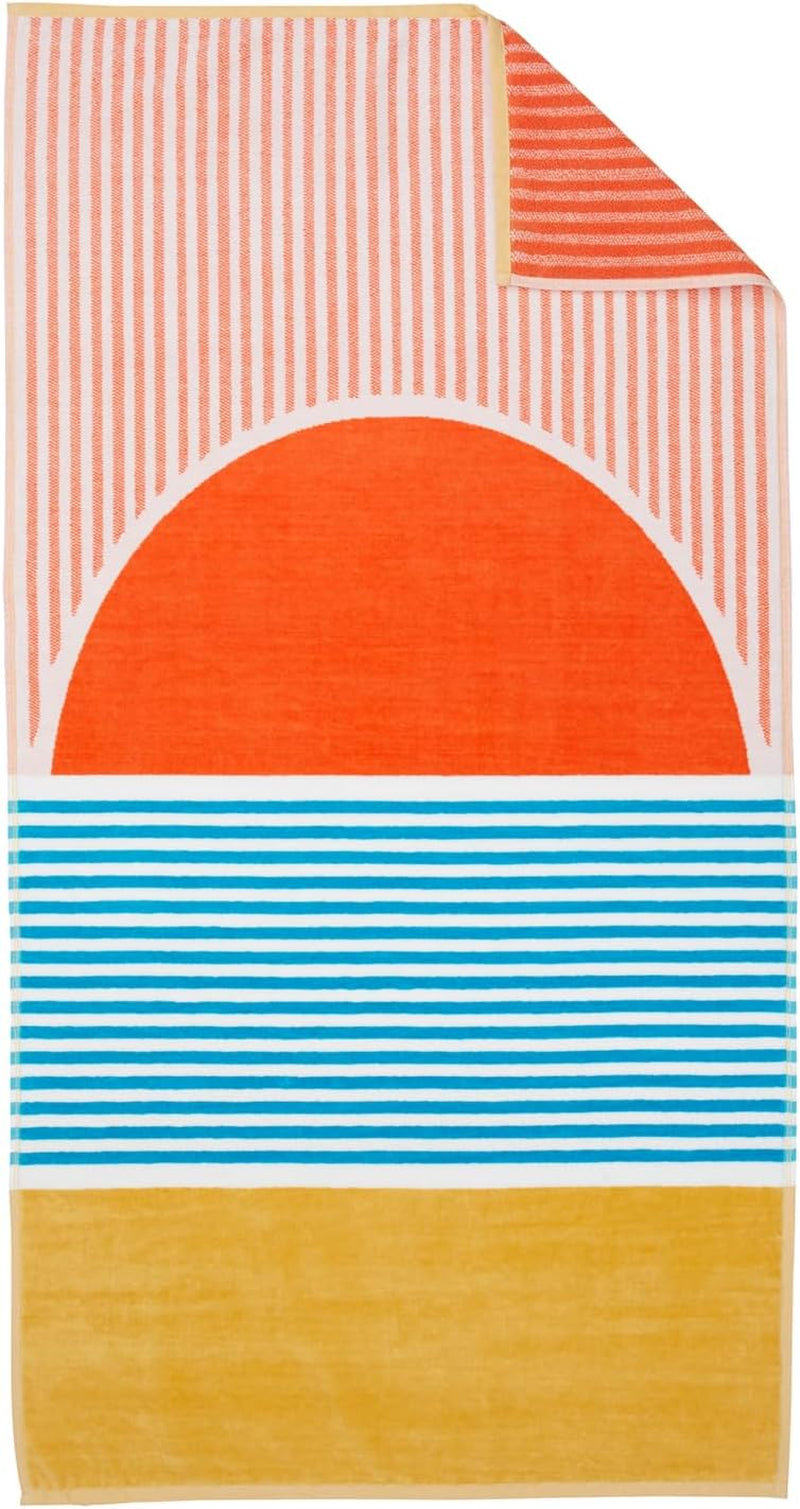 Luxury Beach Towels Set of 2 - Beach Sunset | 2 Pack 30" X 60" | Crafted from 100% Combed Cotton | Ultra Plush & Super Soft | Rays Collection