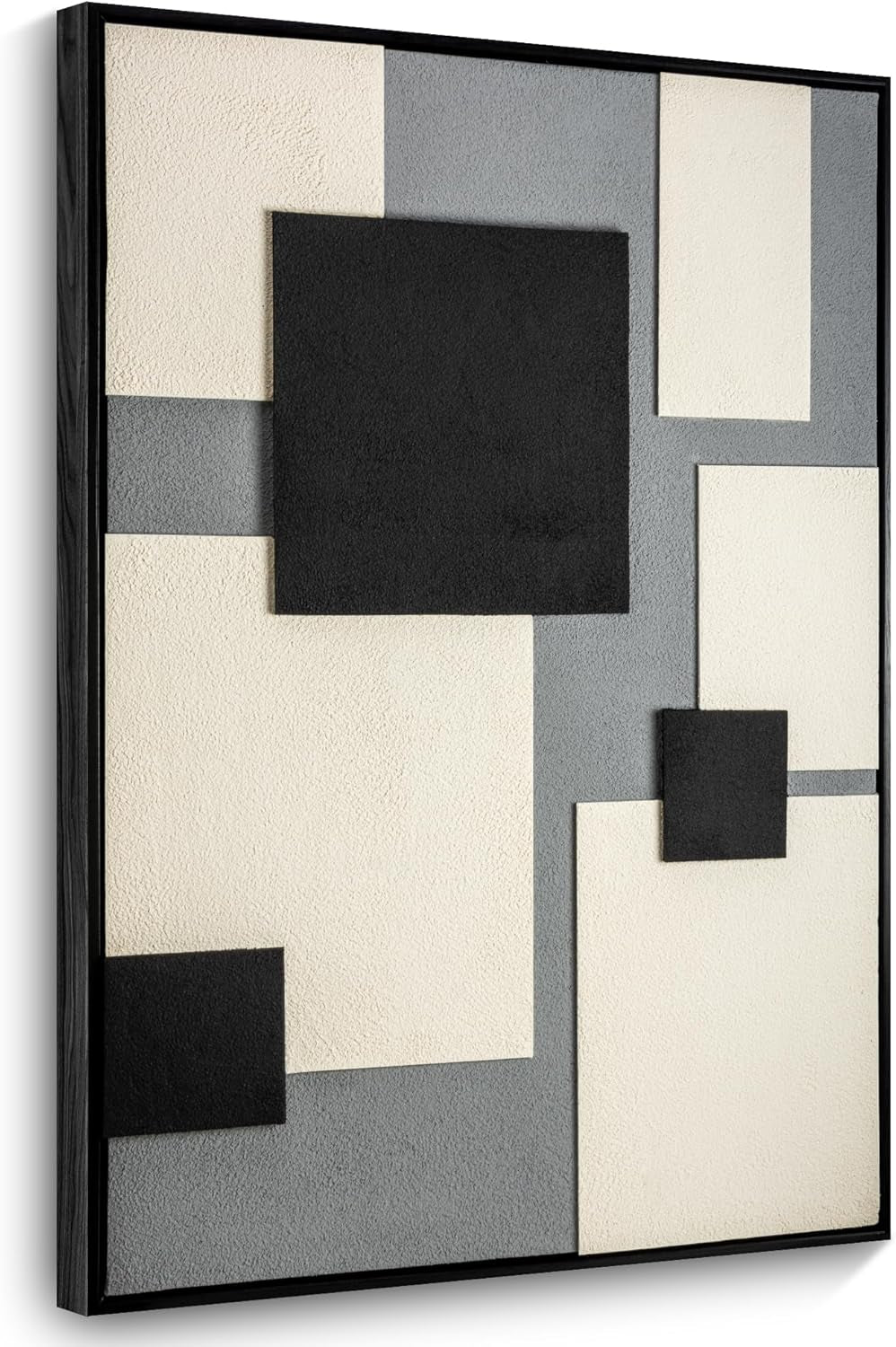 Wall Art Canvas Painting, Black and White Wall Art Picture Decorations, Framed Large Abstract Canvas Artwork for Bedroom Living Room Home Office Decor (Black White, 48" Lx24 W)