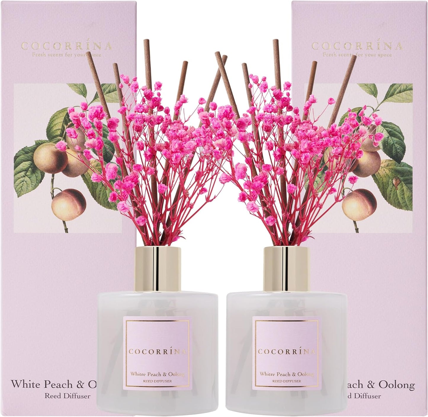 Reed Diffuser Set, 6.7 Oz Clean Linen Scented Diffuser with Sticks Home Fragrance Reed Diffuser for Bathroom Shelf Decor