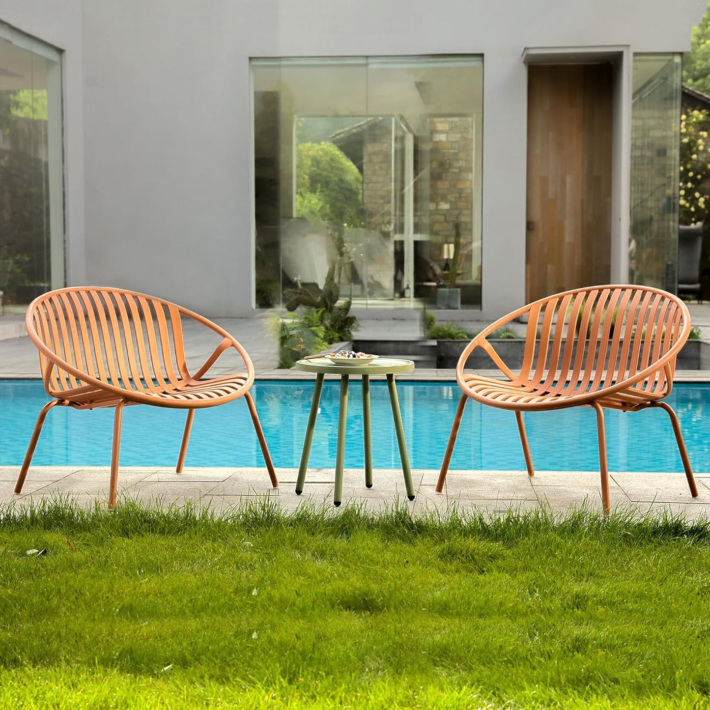Patio Furniture Set, 3 Pieces Outdoor Furniture with Bistro Table and Chairs Set of 2,Outdoor Patio Set with Porch Chairs and Table,Deck Conversation Set for Garden Poolside