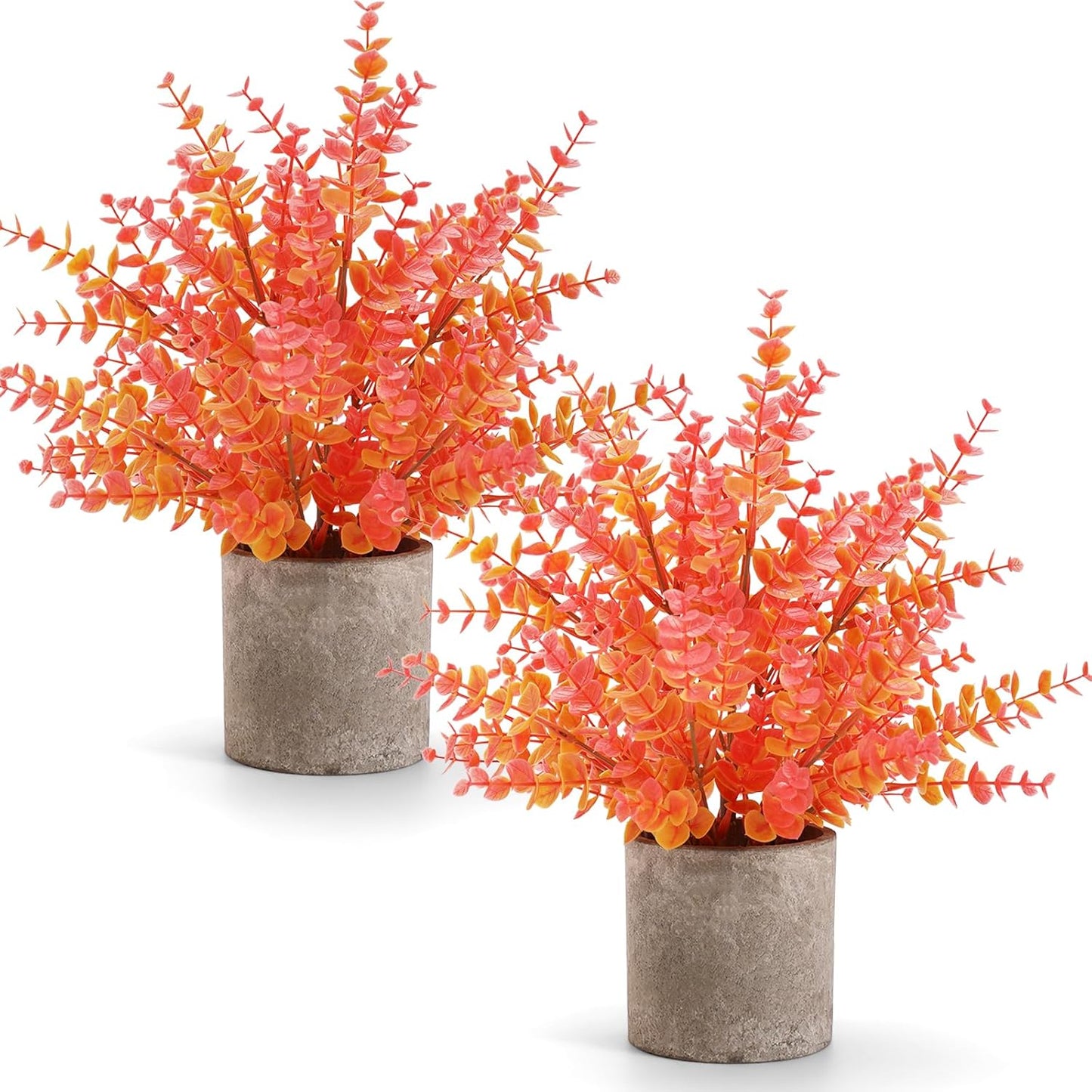 2 Pack Small Fake Plants Eucalyptus Potted Artificial Plants for Shelf Desk Home Bathroom Farmhouse Room Coffee Table Decor (Sage Green)