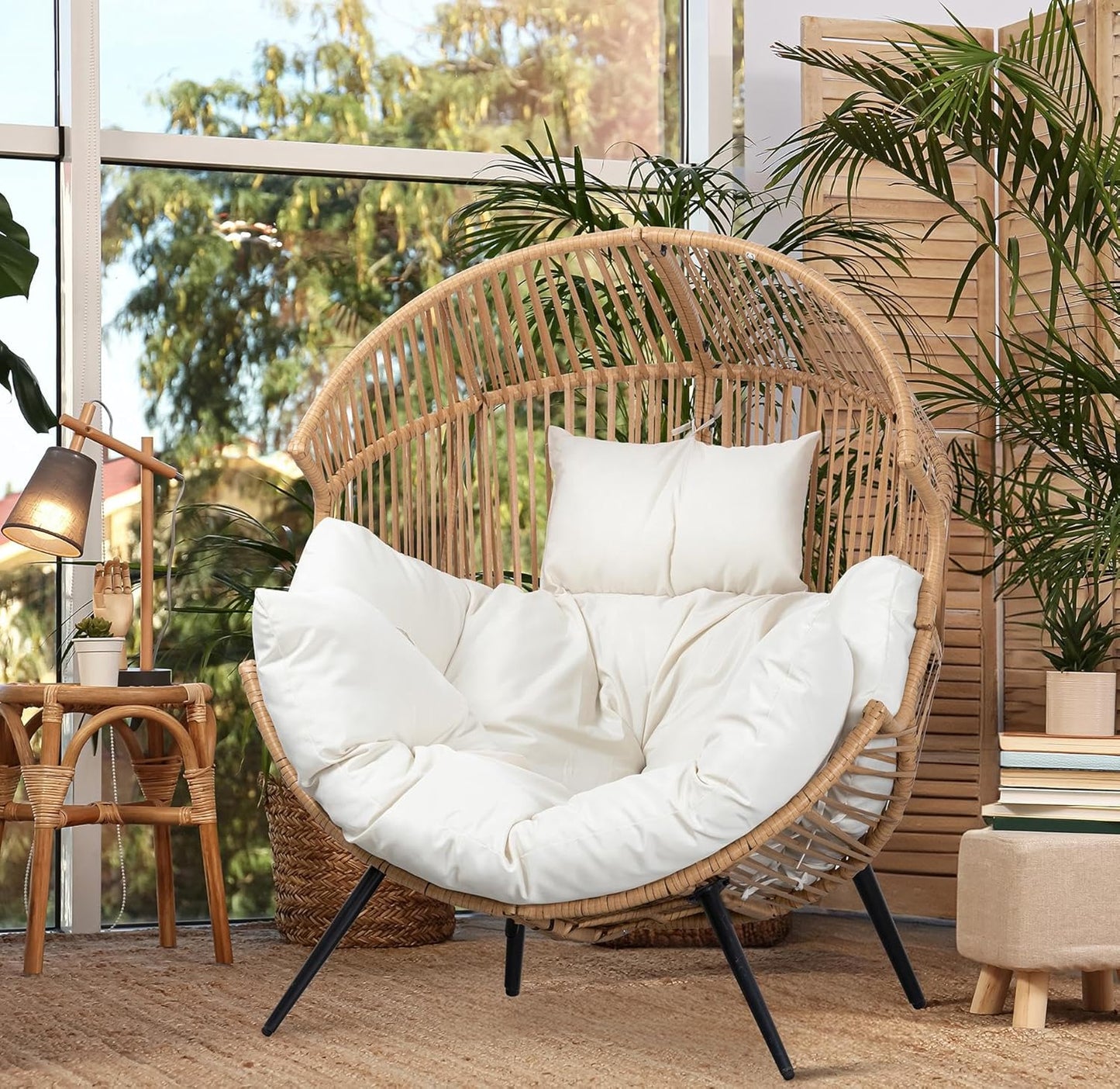 Outdoor Egg Rocker Chair with Cushion – Patio, Balcony & Living Room Use