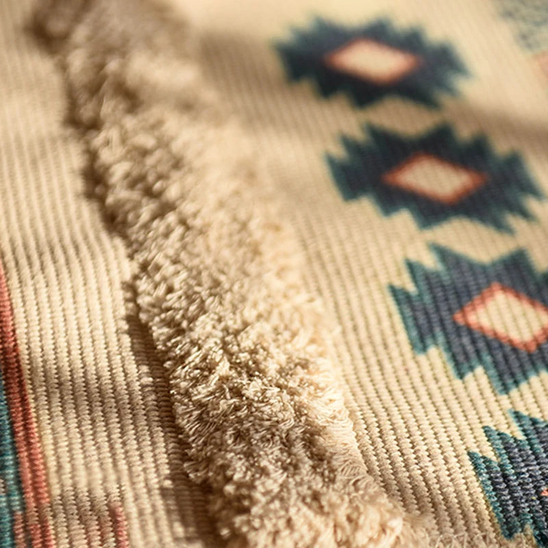 Woven Sisal Area Rug – Geometric Tabriz Design