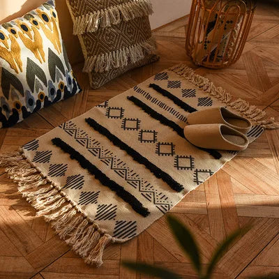Woven Sisal Area Rug – Geometric Tabriz Design