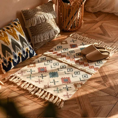 Woven Sisal Area Rug – Geometric Tabriz Design