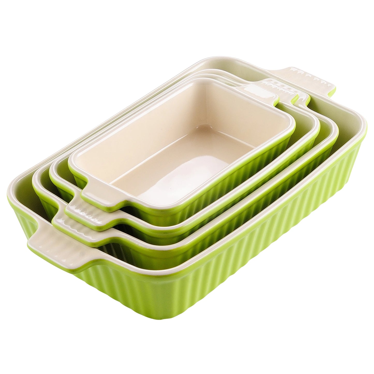4-Piece Ceramic Baking Dish Set with Handles