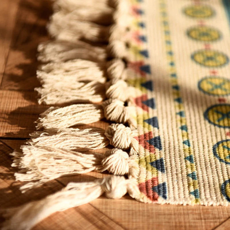 Woven Sisal Area Rug – Geometric Tabriz Design