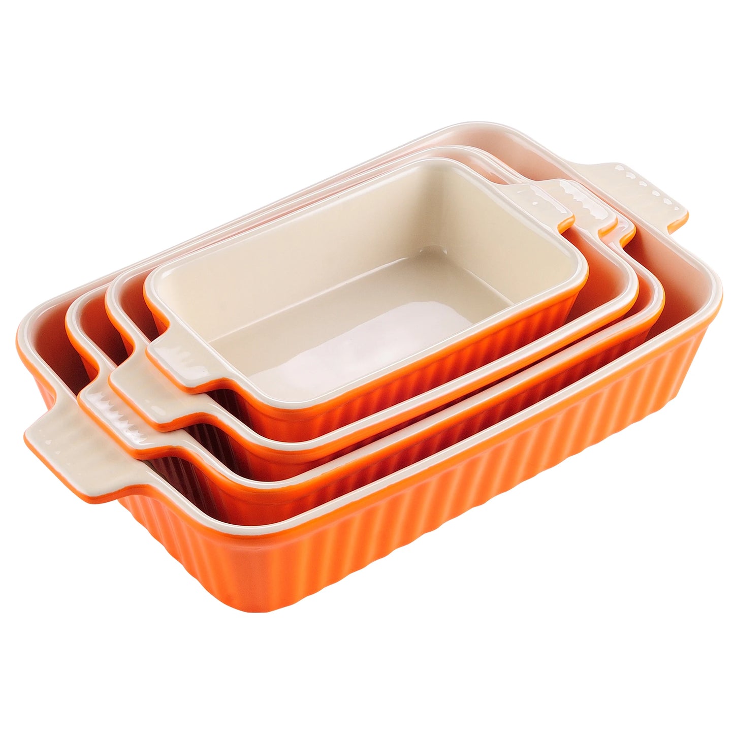 4-Piece Ceramic Baking Dish Set with Handles