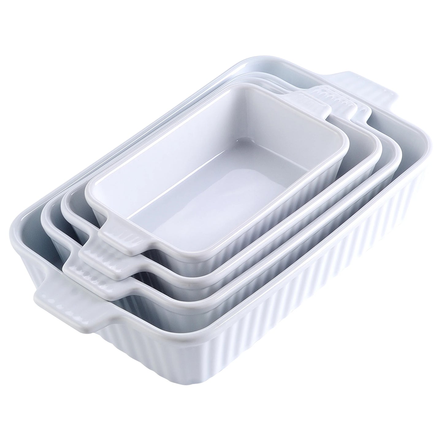 4-Piece Ceramic Baking Dish Set with Handles