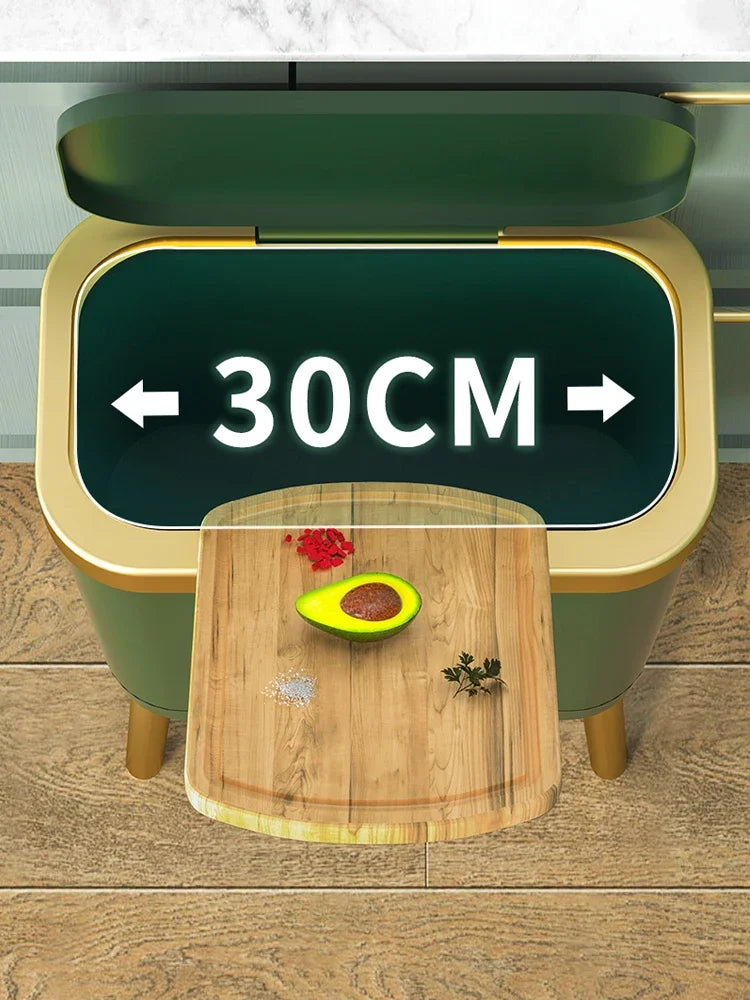 Slim Press-Top Trash Bin with High Legs