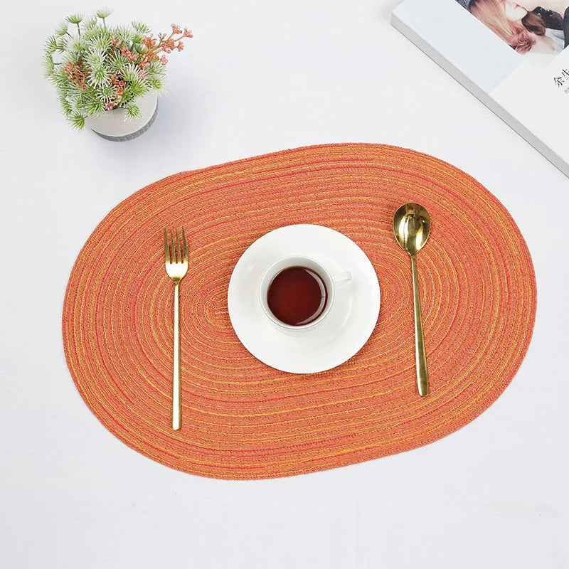 Braided Round Placemats – Durable & Washable PU Table Mats