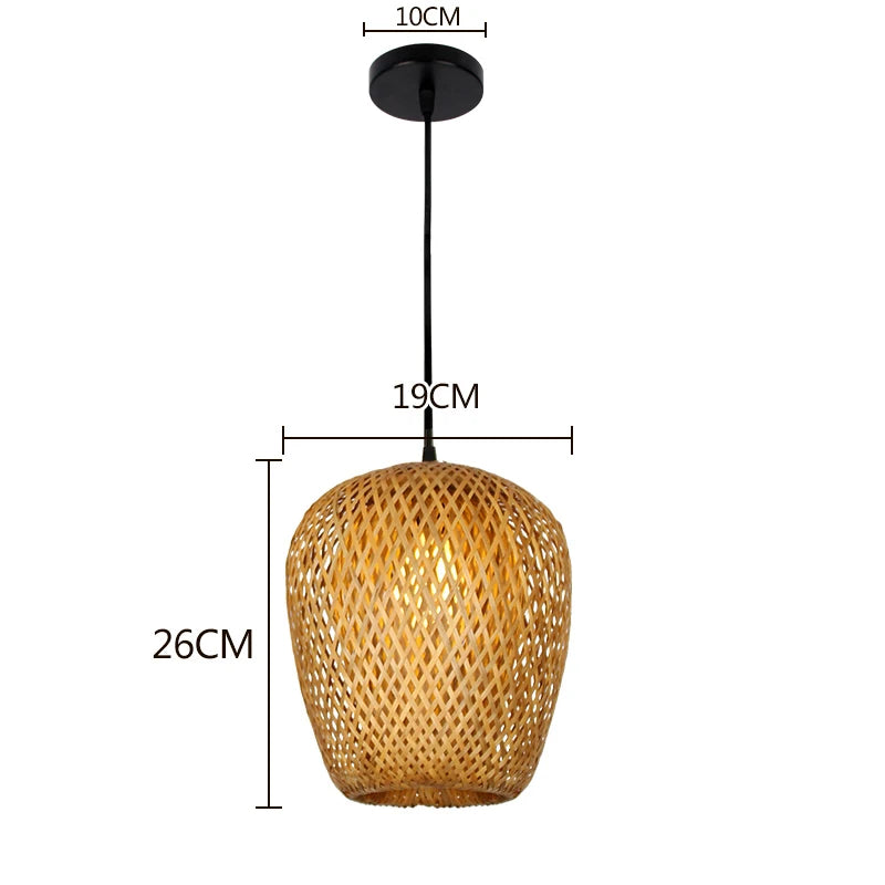 Handwoven Bamboo Pendant Light – Hanging Lamp