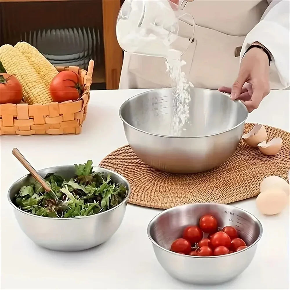 Stainless Steel Mixing Bowl Set – Set of 3 Sizes