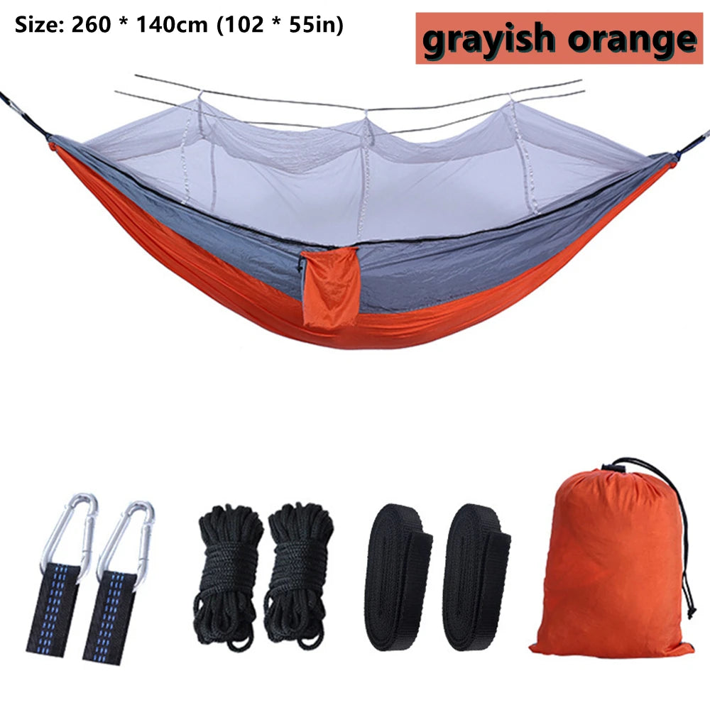 Double Hammock with Mosquito Net – Lightweight Outdoor Camping Swing
