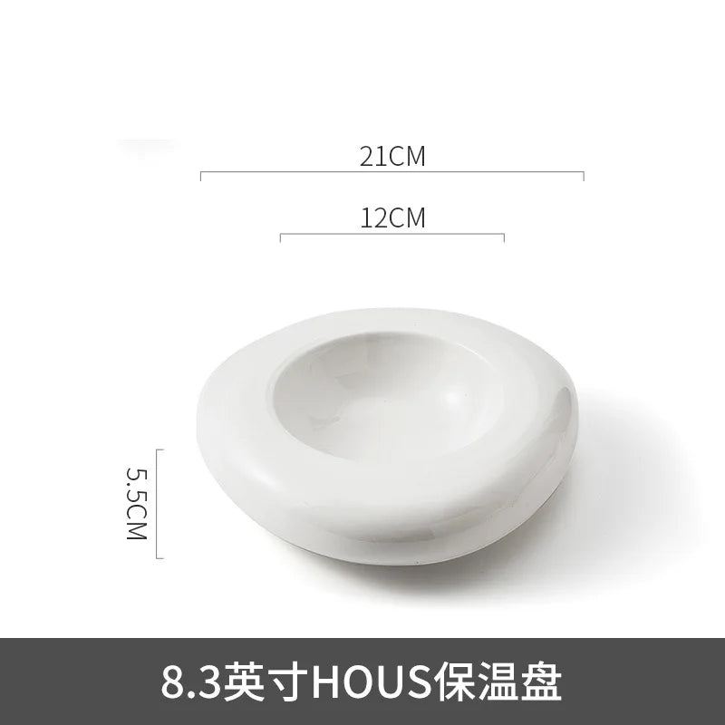 Irregular Shaped Ceramic Plate – Underglaze Porcelain Design