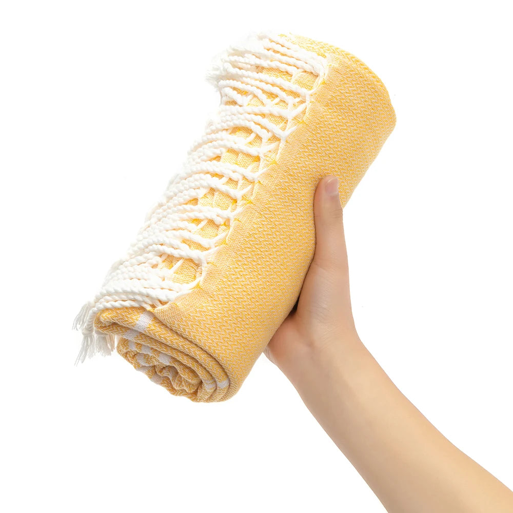 Striped Christmas Beach Towel – Soft, Quick-Absorbent & Machine Washable