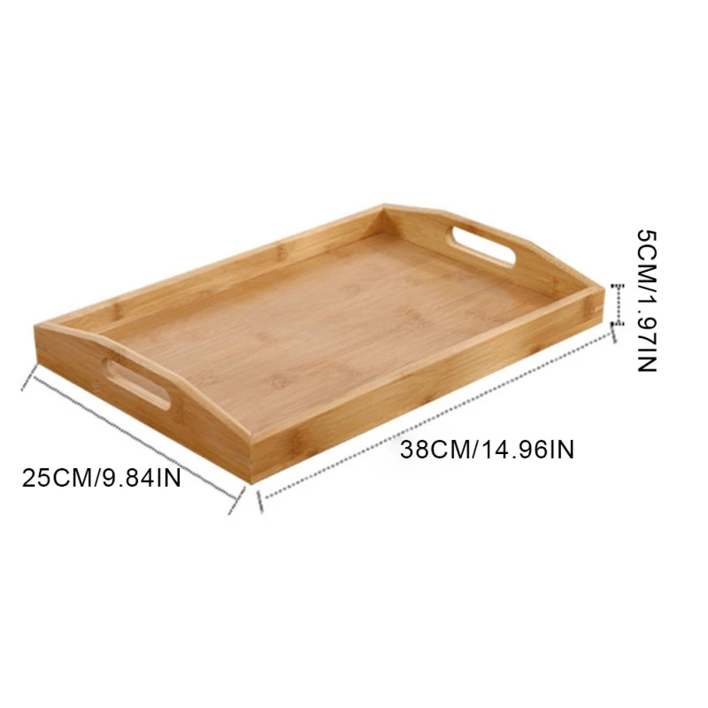 Natural Bamboo Wooden Serving Tray