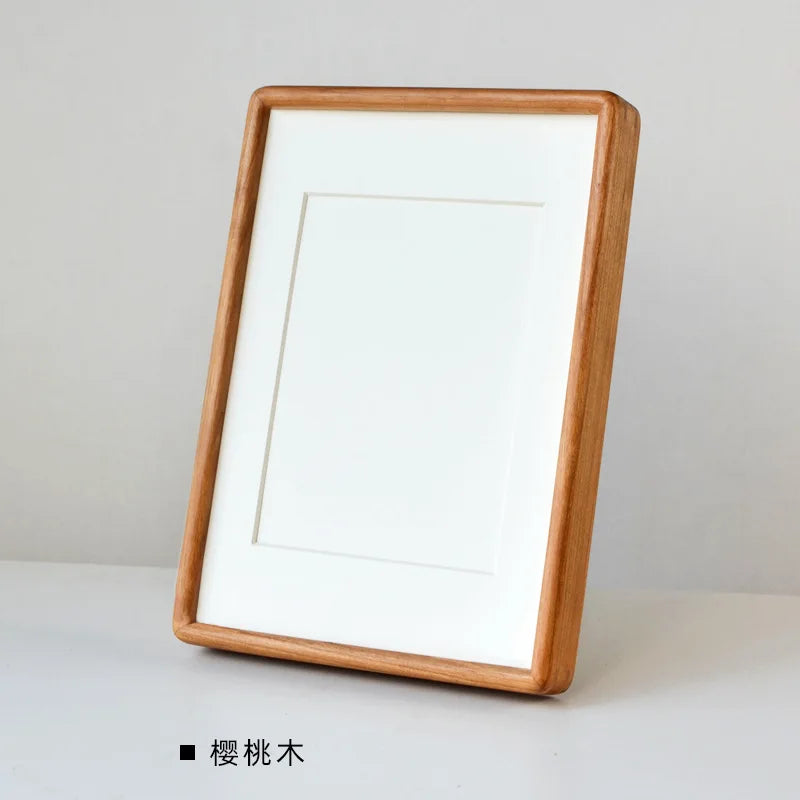 Modern Rectangular Wooden Photo Frame with Mat