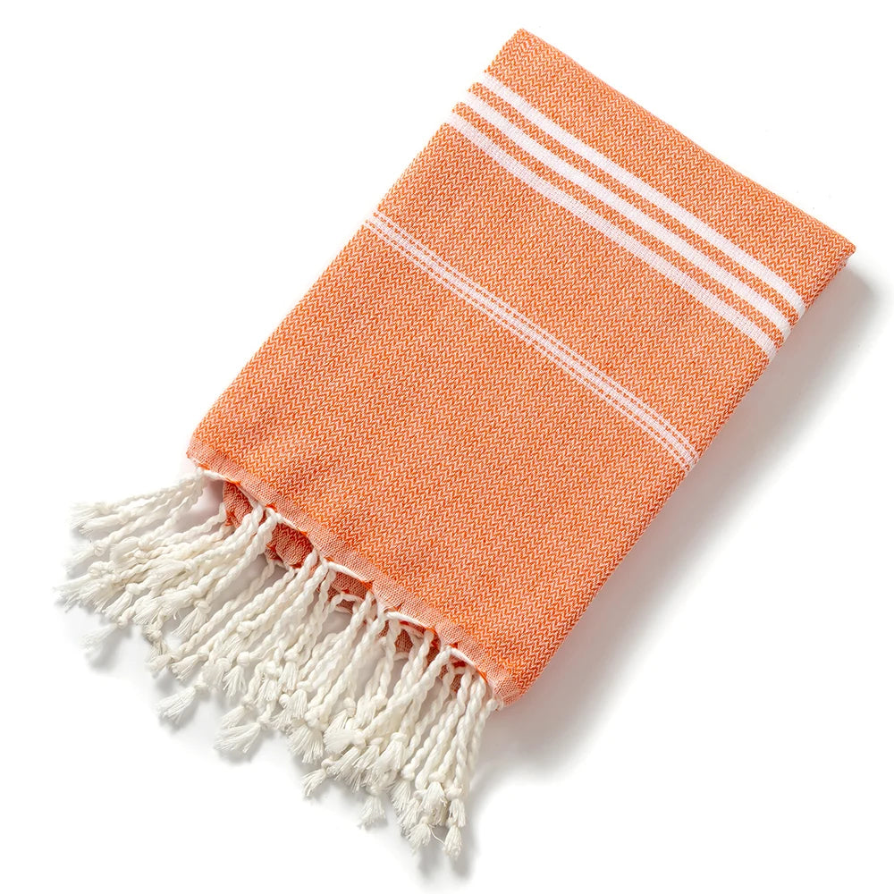 Striped Christmas Beach Towel – Soft, Quick-Absorbent & Machine Washable
