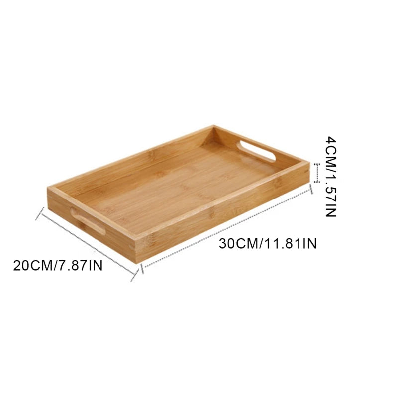 Natural Bamboo Wooden Serving Tray