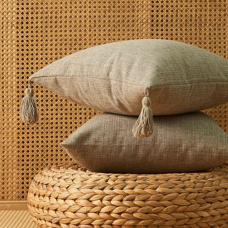 Palm Leaf Pattern Pillow Cover 