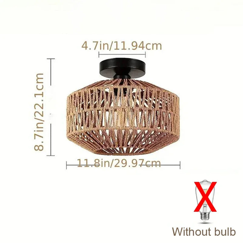 Natural Bamboo Rattan Ceiling Pendant Light