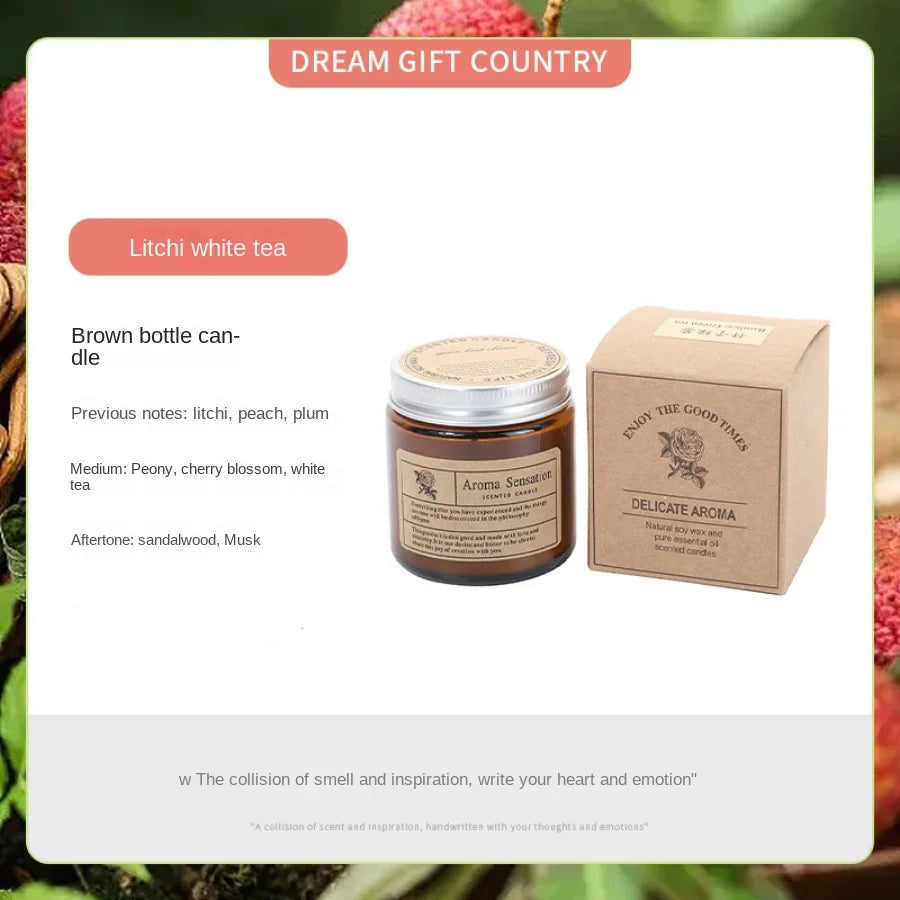 1pc Brown Glass Cup Aromatherapy Candle