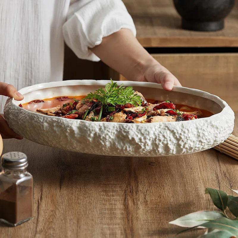 Nordic Style Porcelain Ceramic Dish – Minimalist Gift Piece