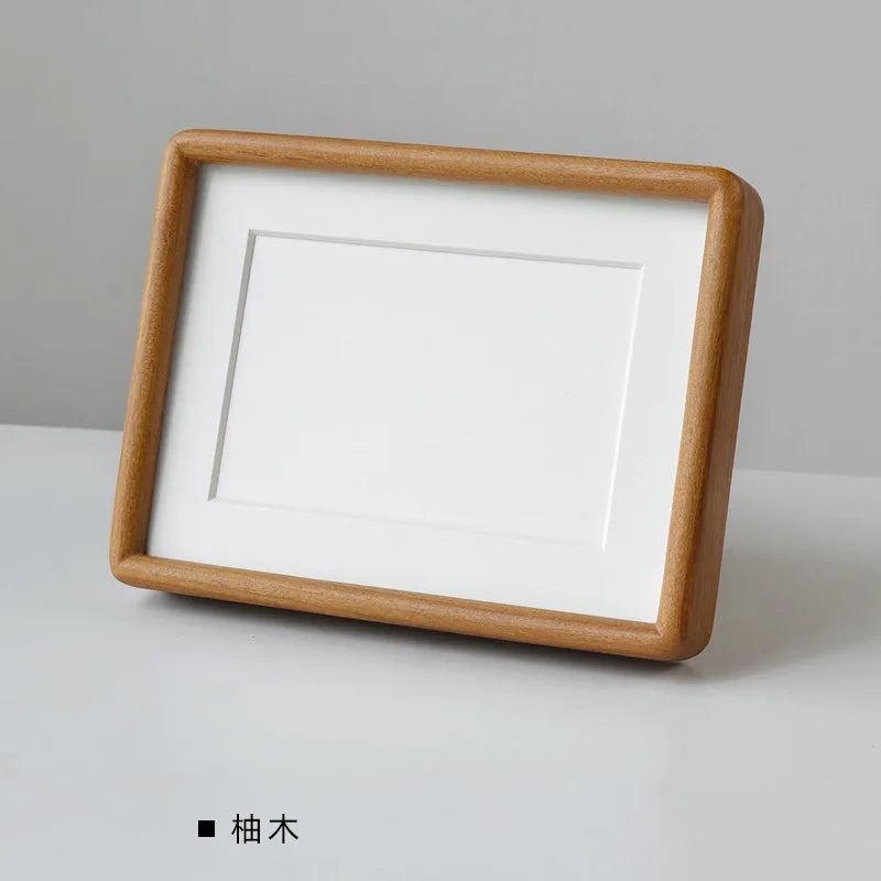 Modern Rectangular Wooden Photo Frame with Mat