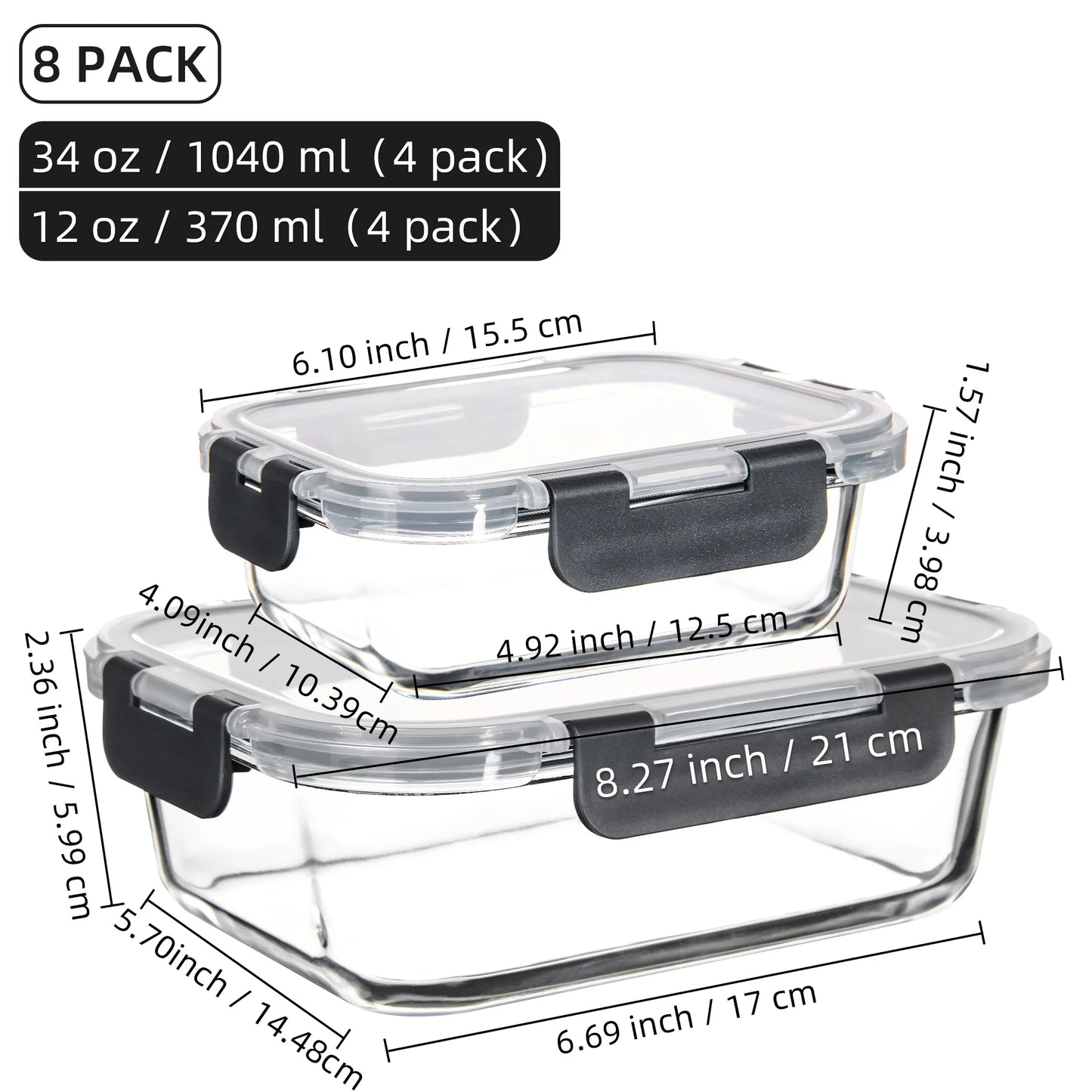 Glass Bowl Set – Solid Design, 6–10 Pieces