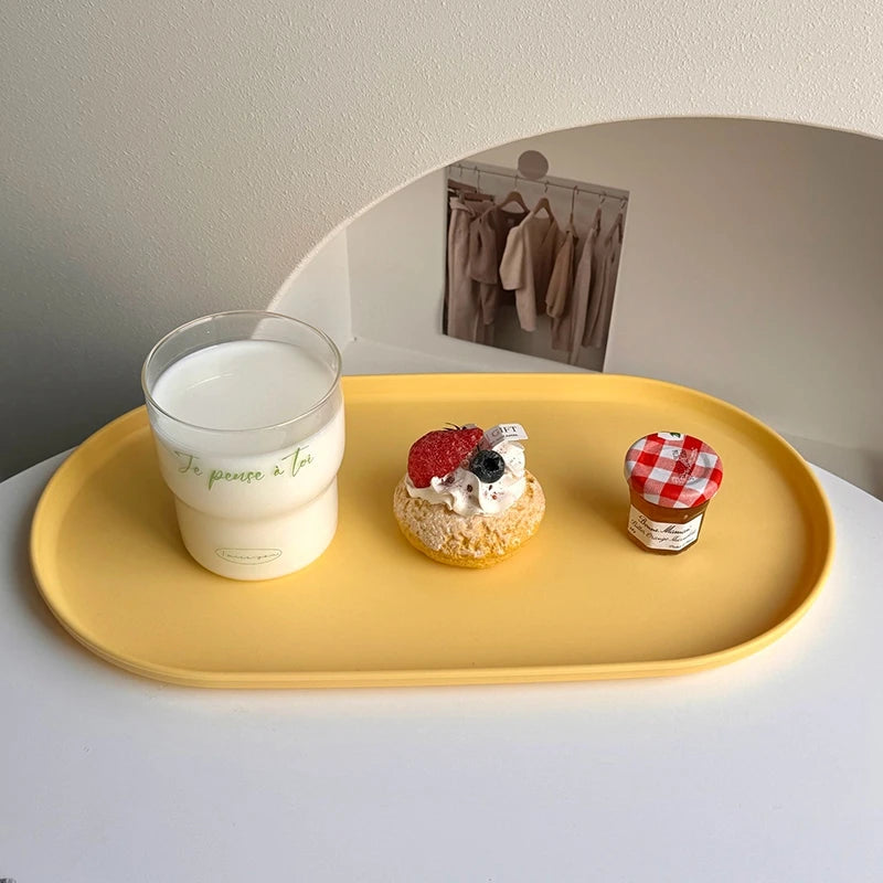Candy Color Multi-Purpose Storage Tray – Plastic Decorative Organizer