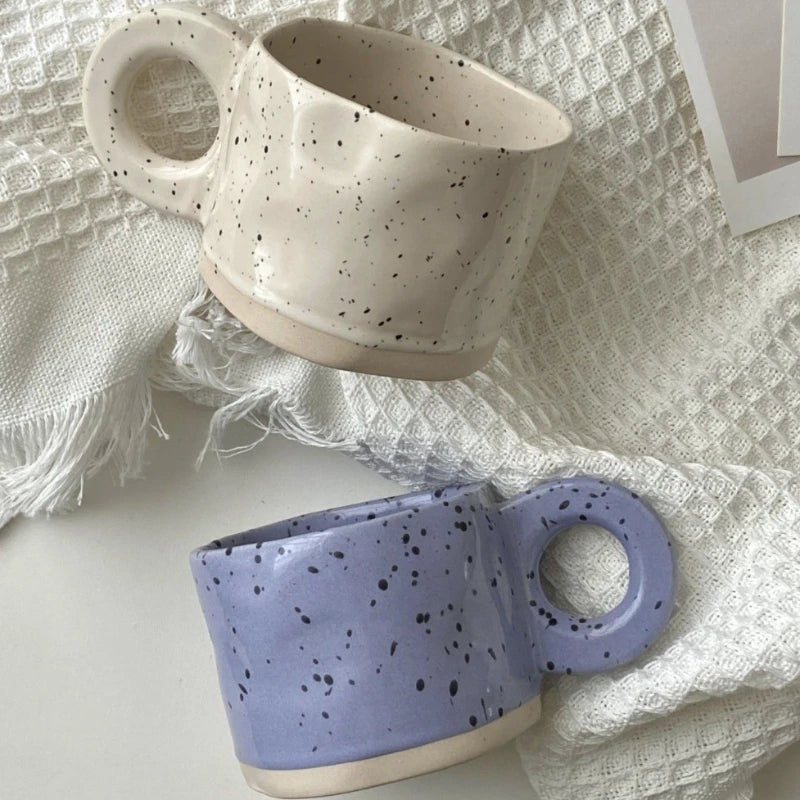 Porcelain Ink-Splash Coffee Mug – Handcrafted Look