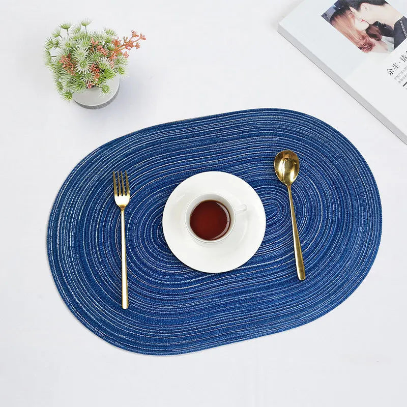 Braided Round Placemats – Durable & Washable PU Table Mats