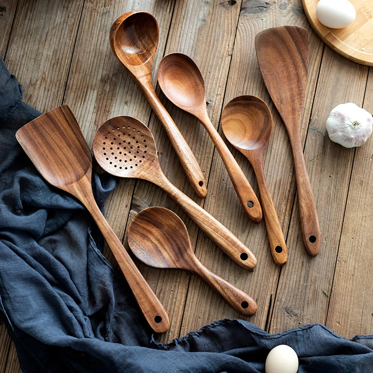 Wooden Kitchenware Cooking Set