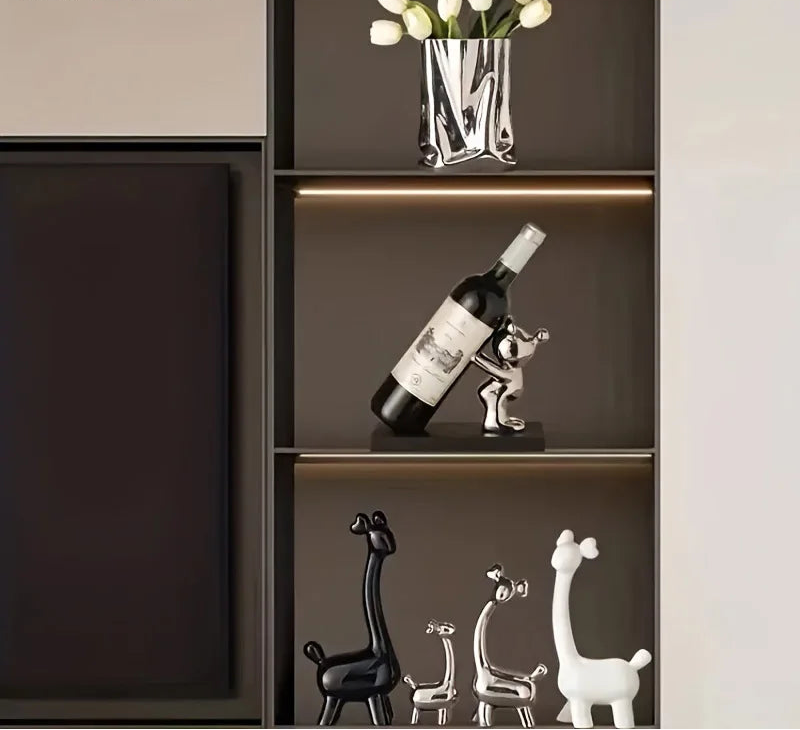 Creative Wine Rack – Ceramic Cartoon Design