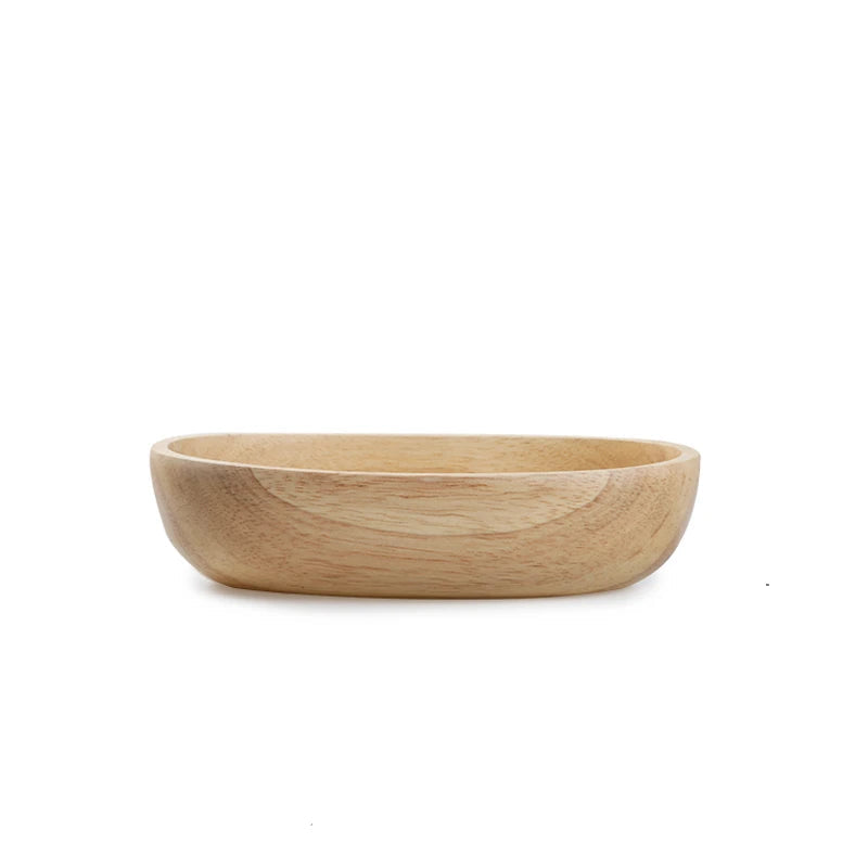 Solid Wood Boat-Shaped Bowl – Natural & Minimalist Design