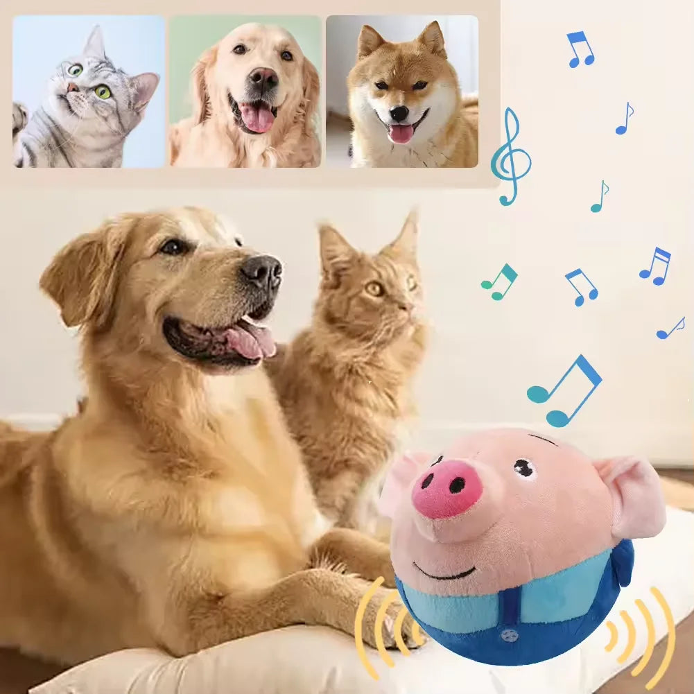 Interactive Bouncing & Squeaking Dog Toy Ball