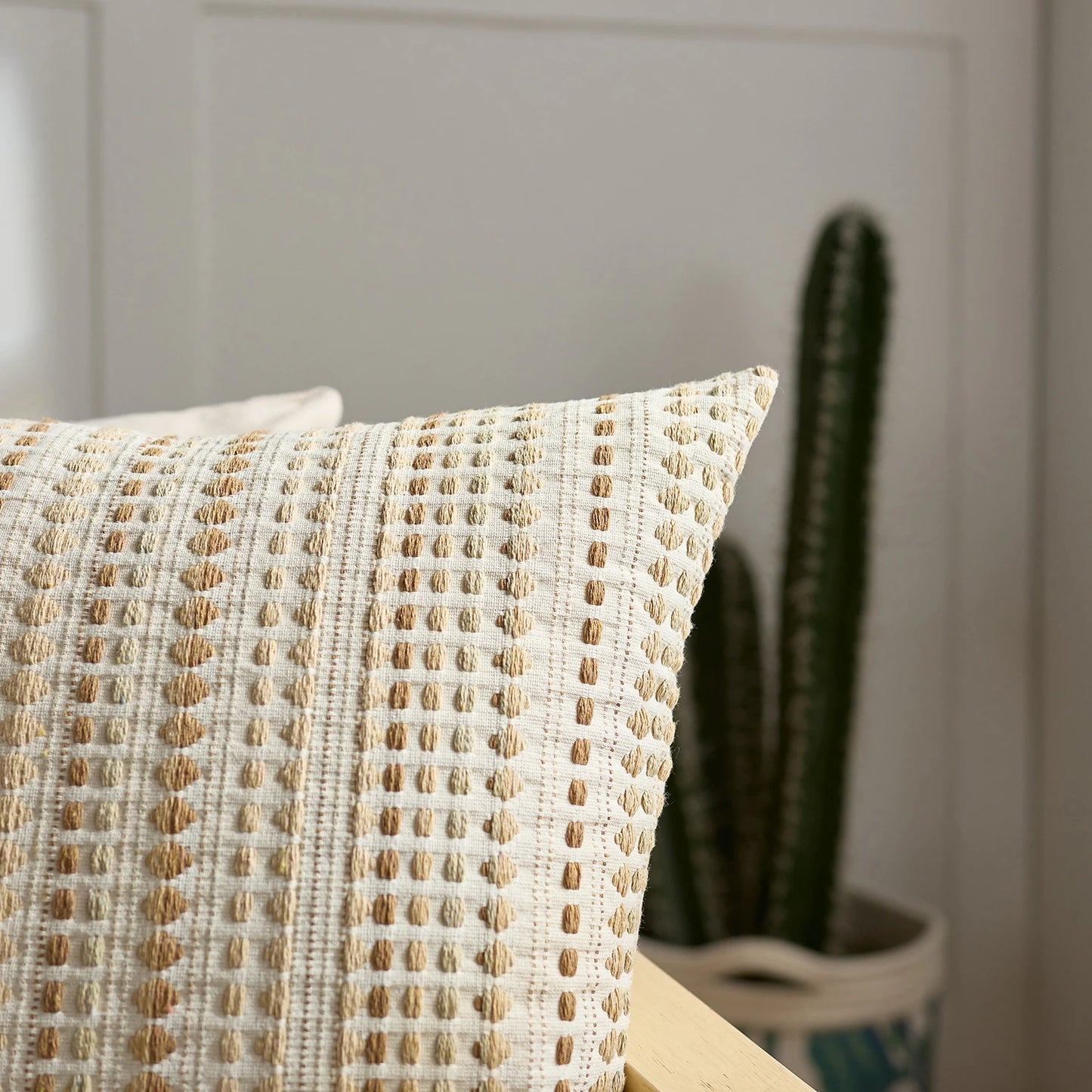 Geometric Cotton Seat & Back Cushion