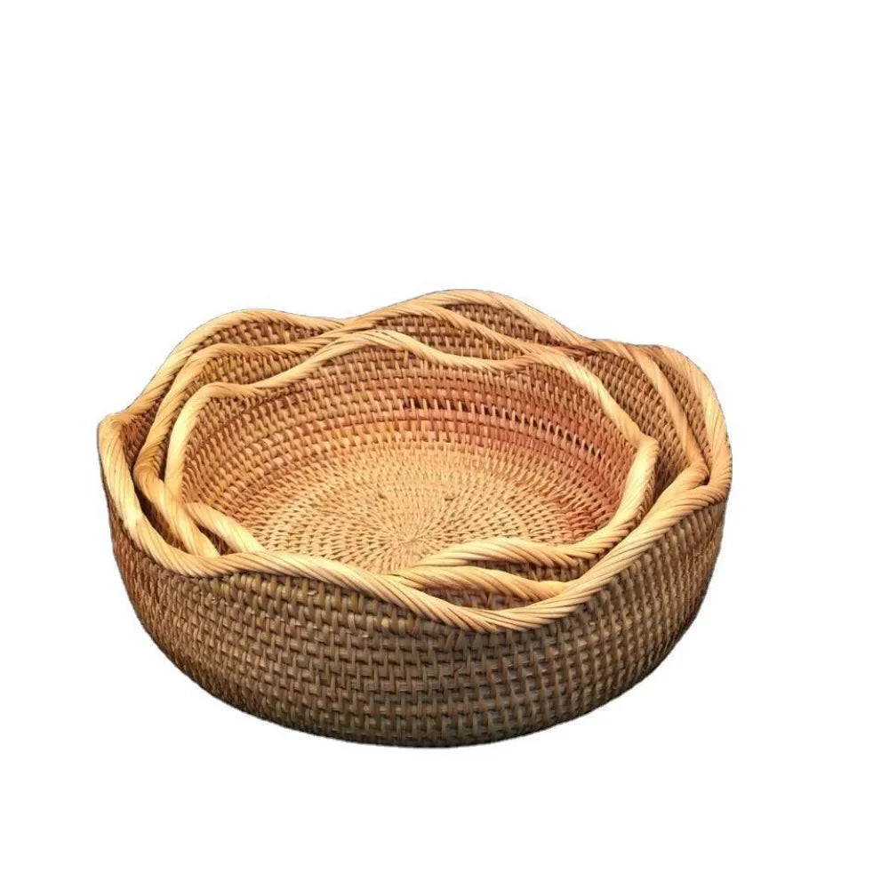 Woven Rattan Fruit Basket – Small, Medium, Large Sizes