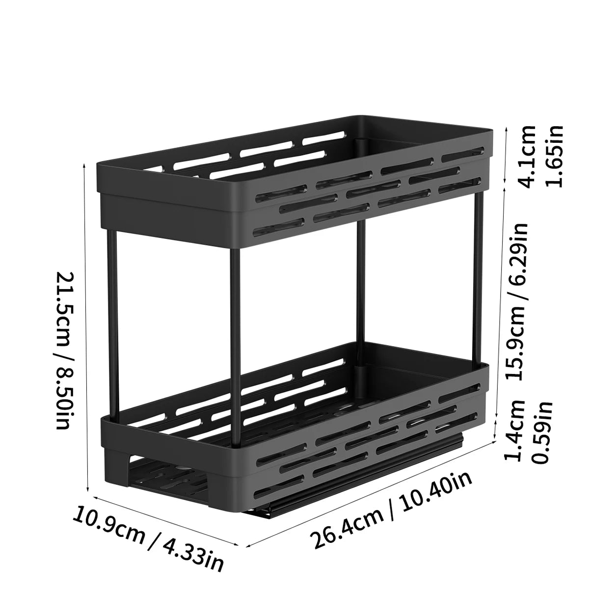 Tier Sliding Spice Rack – Multipurpose Kitchen Drawer Organizer