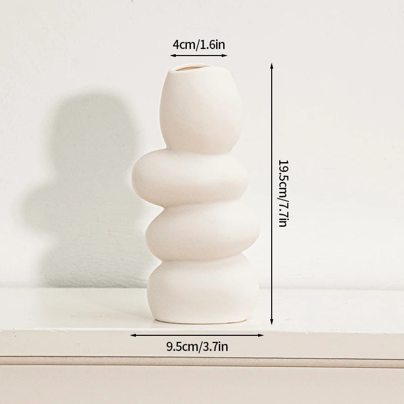 Minimalist Ceramic Vase – Frosted Nordic Style for Home Decor