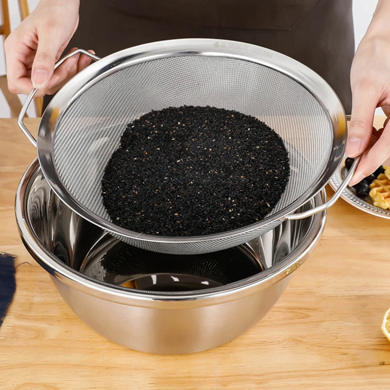 Stainless Steel Mesh Colander – Multi-Purpose Kitchen Strainer