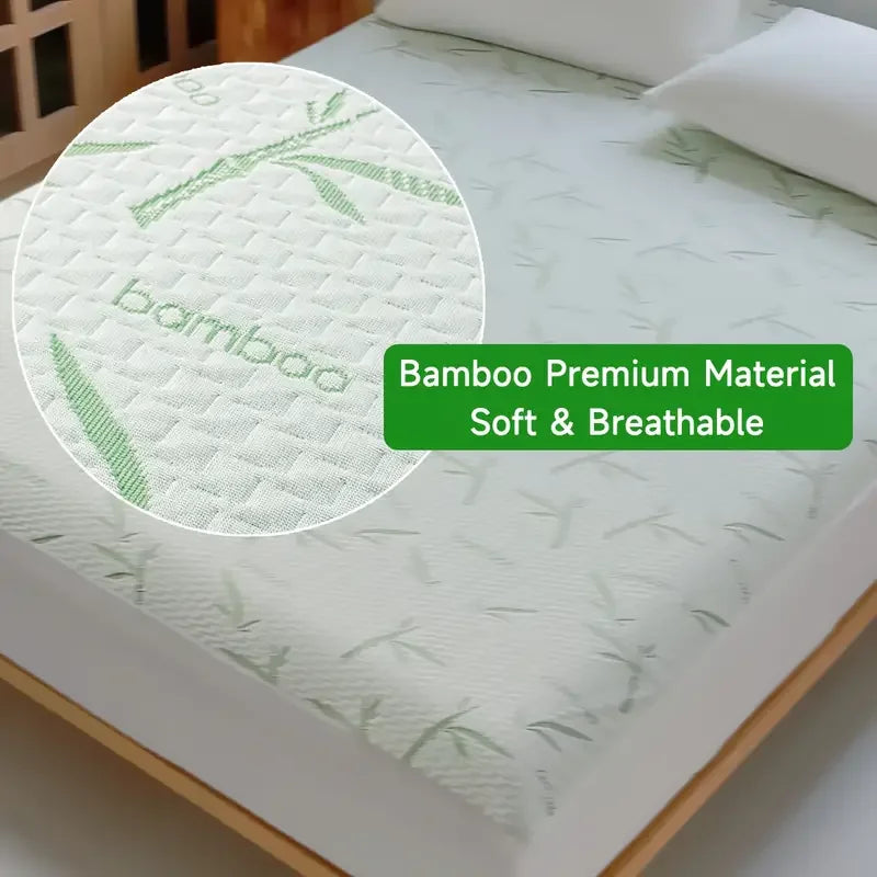 Waterproof Bamboo Mattress Protector – Soft, Breathable & Cooling