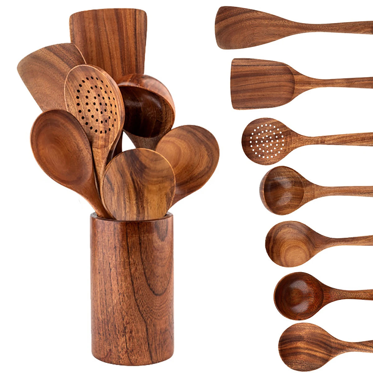 Wooden Kitchenware Cooking Set