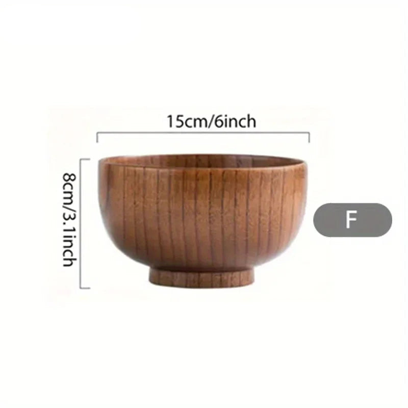 Natural Wooden Bowl – Handcrafted for Rice, Salad, or Dessert