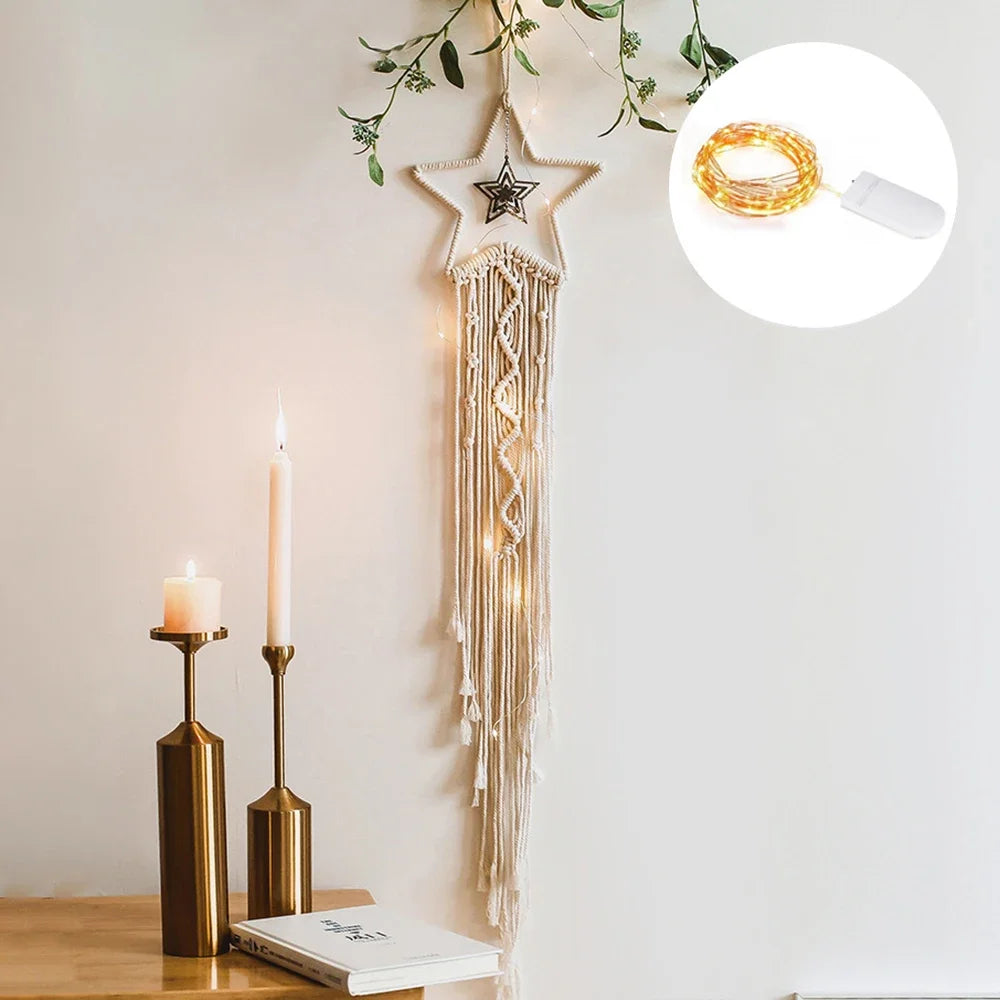 Boho Macrame Dream Catcher – Handmade Wall Hanging for Peaceful Vibes