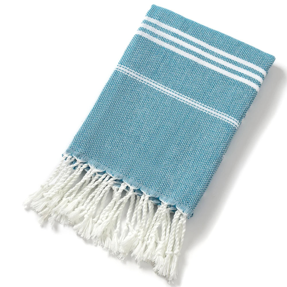 Striped Christmas Beach Towel – Soft, Quick-Absorbent & Machine Washable
