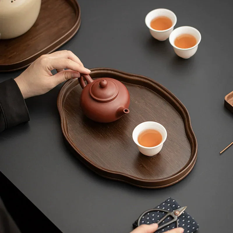 Minimalist Bamboo Display Tray – Solid Color